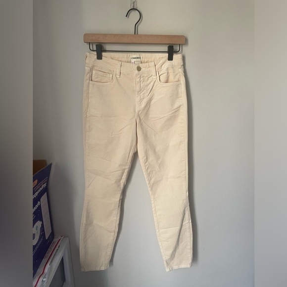 L'agence Margot Velvet High Rise Skinny Jean in Champagne Size 25 New with Tags - Picture 1 of 9